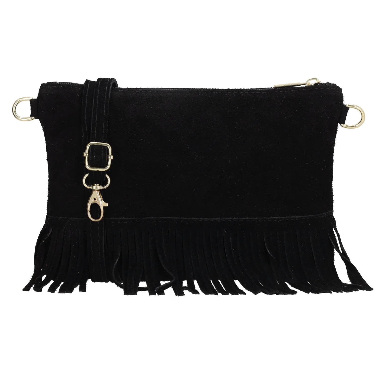Geantă crossbody vintage neagră din piele „Carrie"