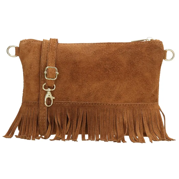 Geantă crossbody vintage maro din piele naturală „Carrie"