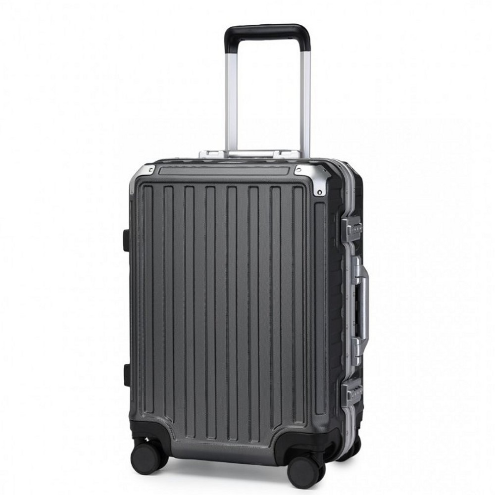 Troler rigid lat negru "Alfa" cu încuietoare TSA - mărimea M