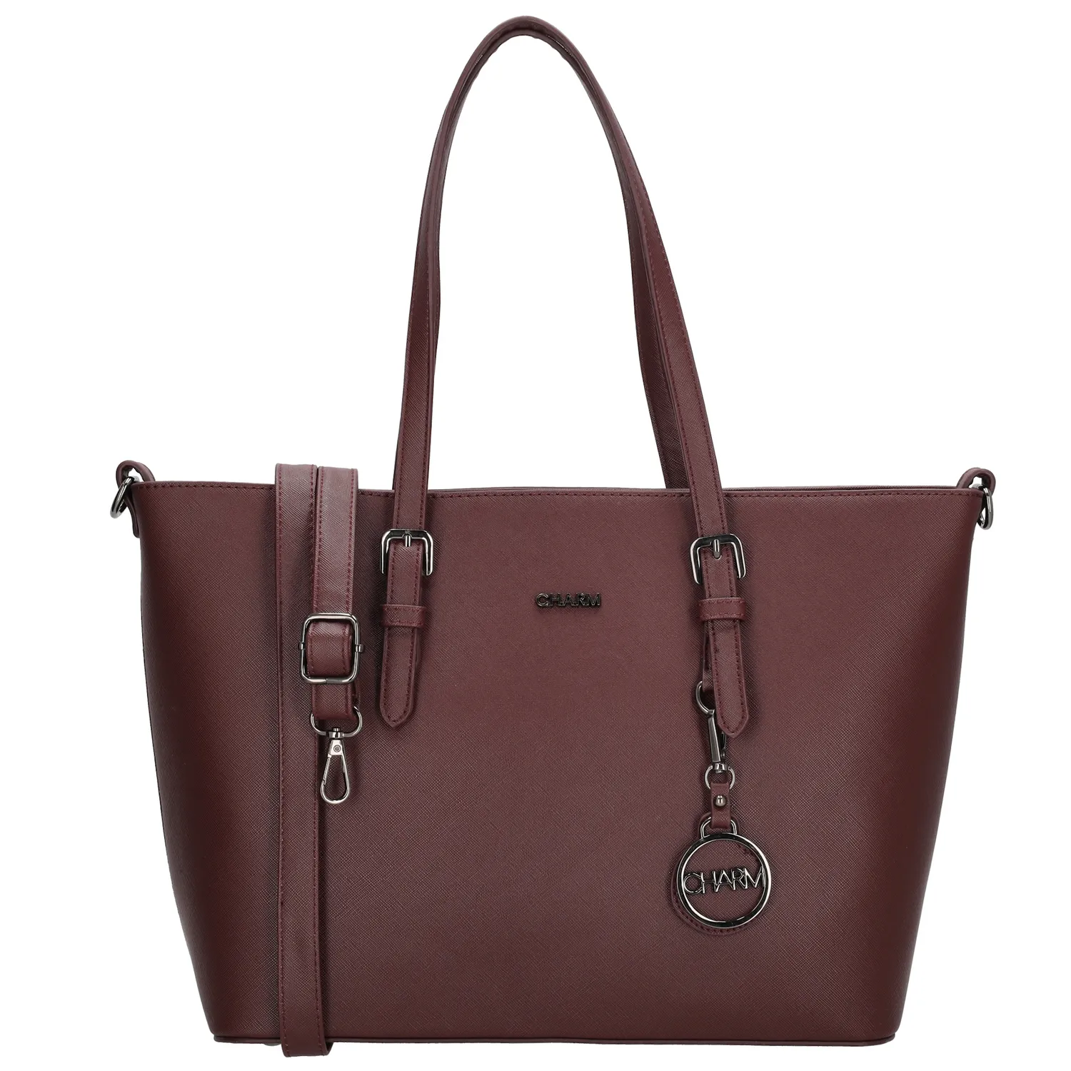 Geantă shopper mare de umăr roșu închis "Misty"