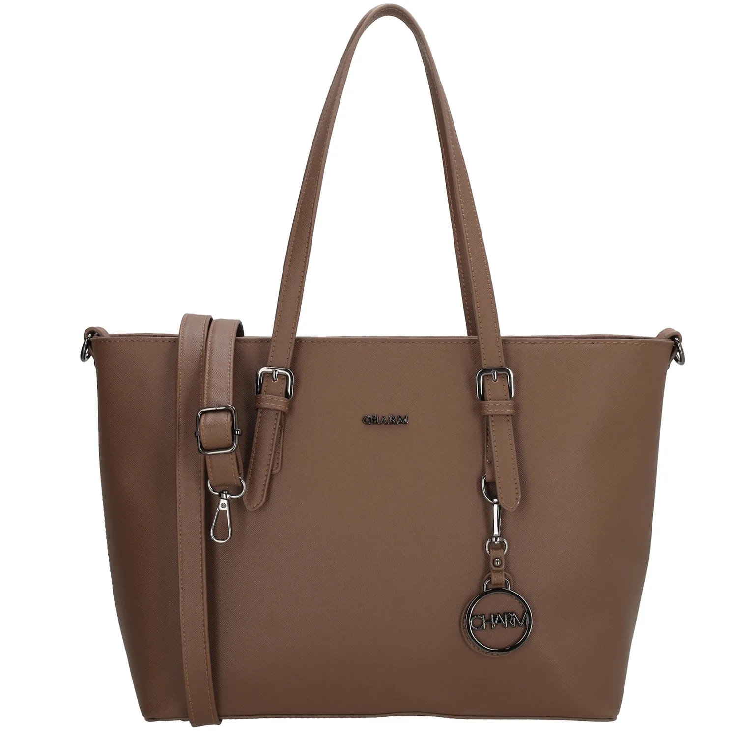 Geantă shopper mare de umăr maro închis "Misty"