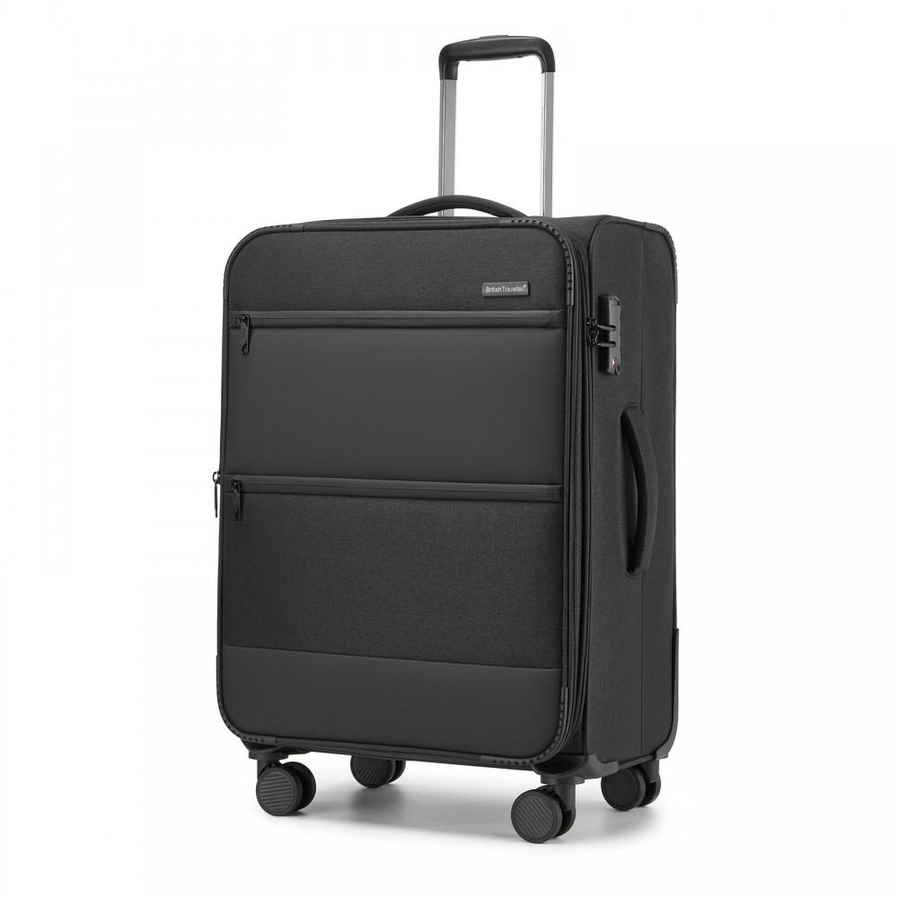 Troler de călătorie premium încăpător negru "Manhattan" - 2 mărimi