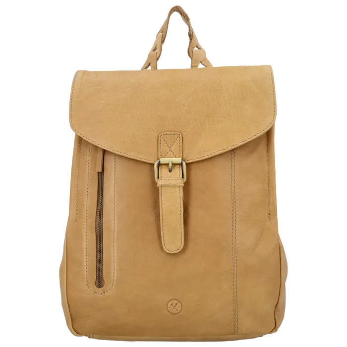 Rucsac vintage maro deschis din piele naturală „Antique"