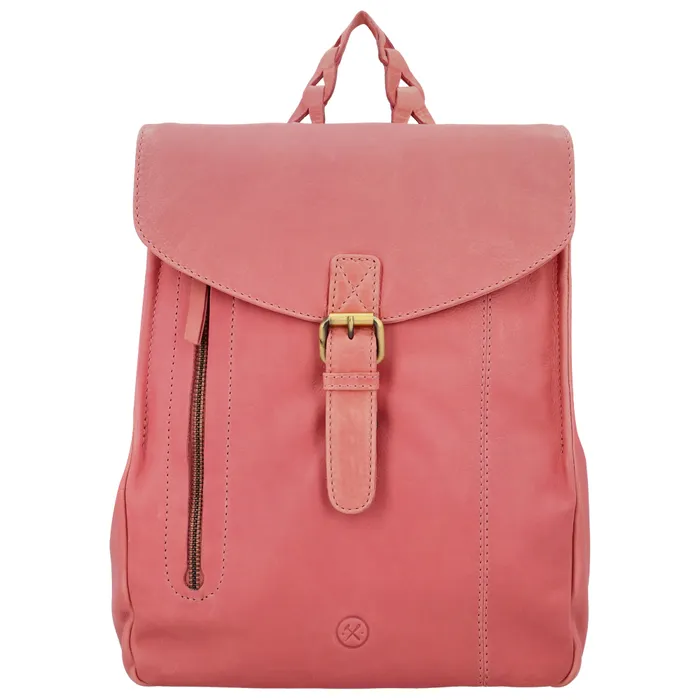 Rucsac vintage roz din piele naturală „Antique"