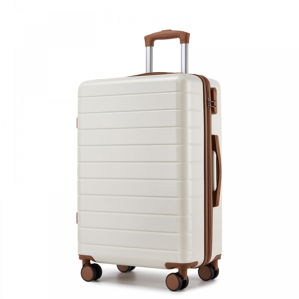 Troler elegant alb din plastic "Hawai" - 2 mărimi
