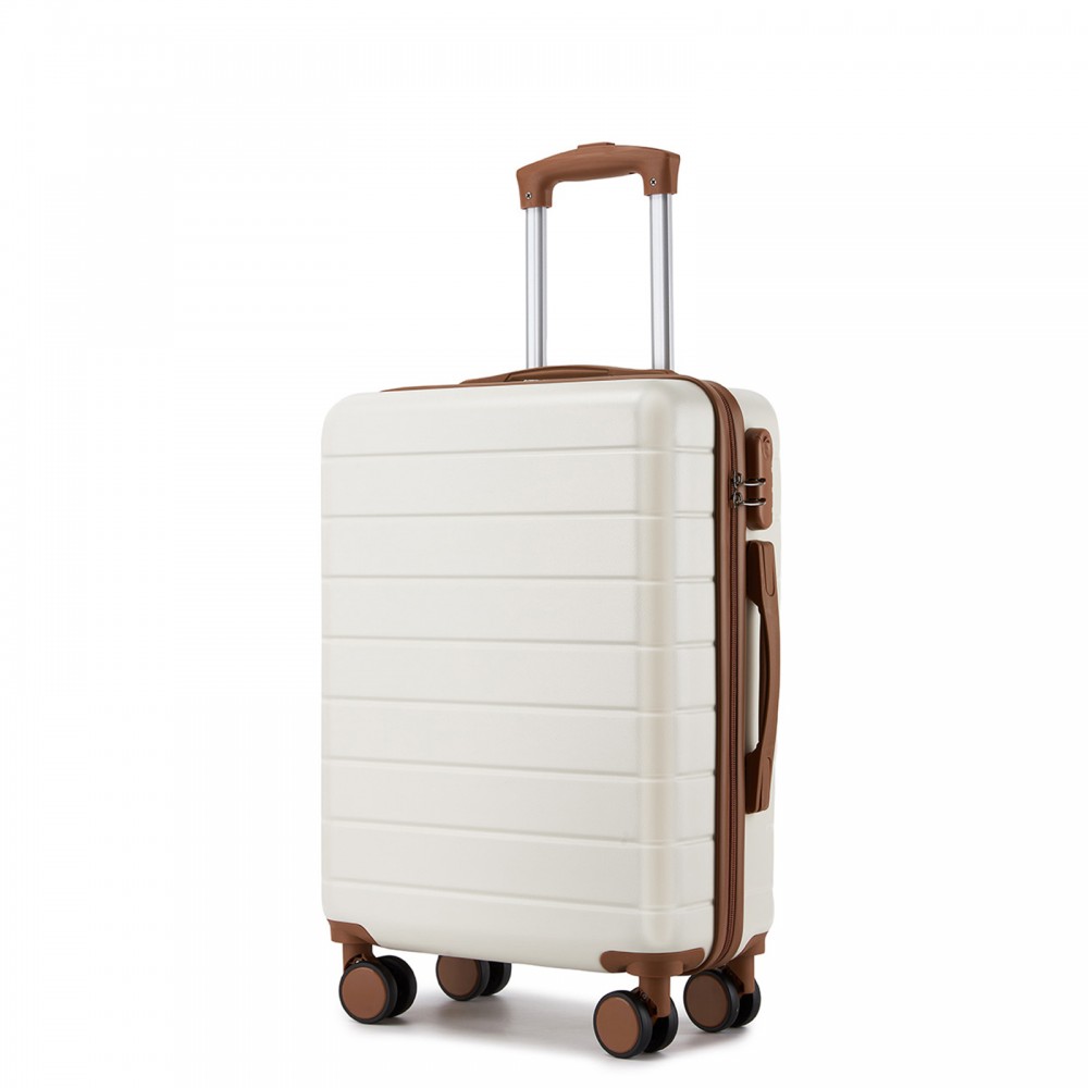 Troler elegant alb de cabină din plastic "Hawai" - mărimea M