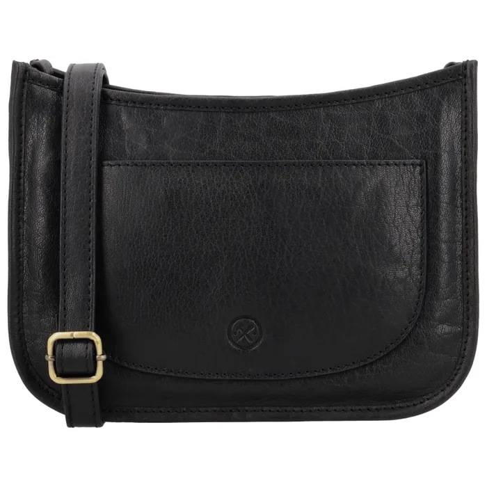 Geantă crossbody elegantă neagră din piele naturală "Francesca"