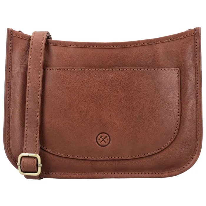 Geantă crossbody elegantă maro din piele naturală "Francesca"
