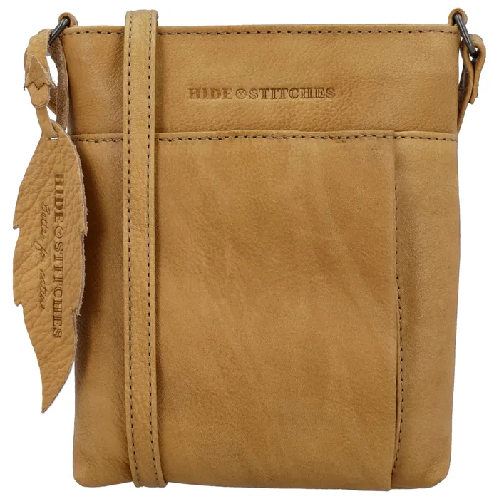 Geantă crossbody premium bej din piele naturală "Toscana"
