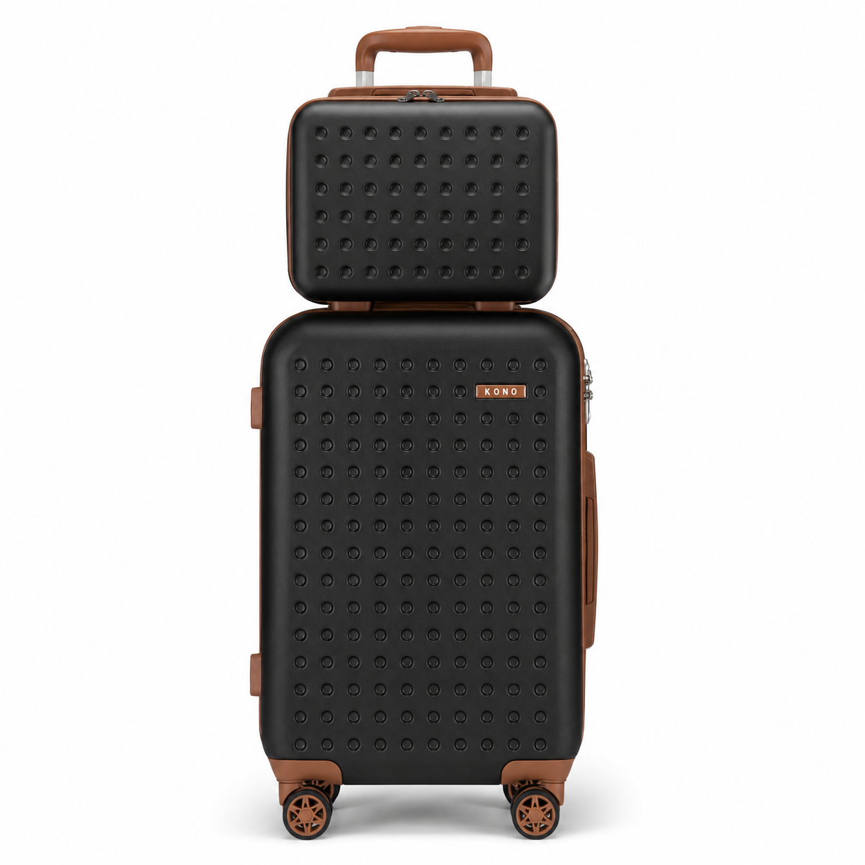 Set negru (geantă + troler) de trolere rigide de lux "Journey" - 3 mărimi