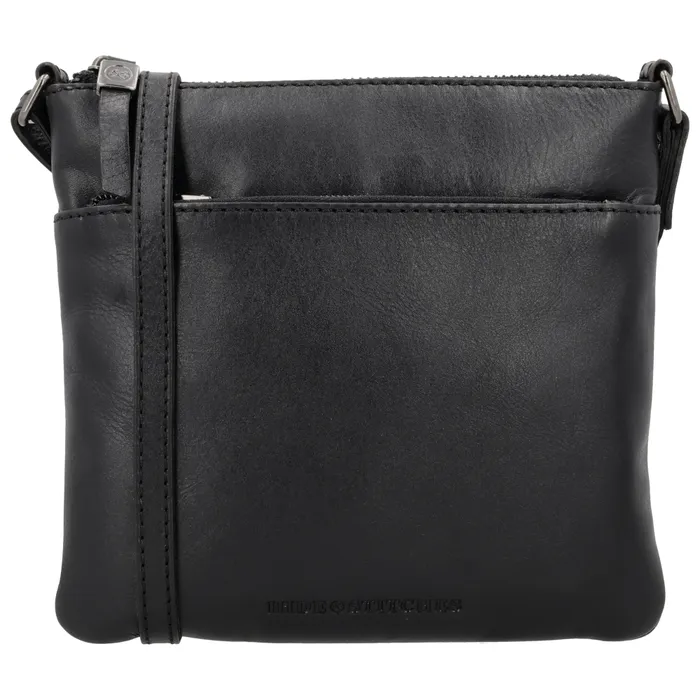 Geantă crossbody pătrată neagră din piele naturală "Milano"