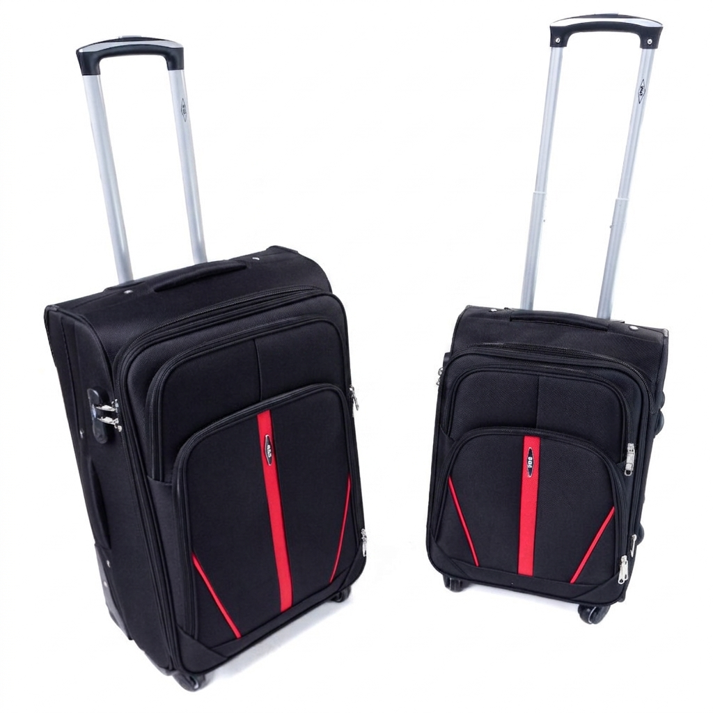 Set negru de 2 trolere impermeabile "Practical" + expander - 3 mărimi