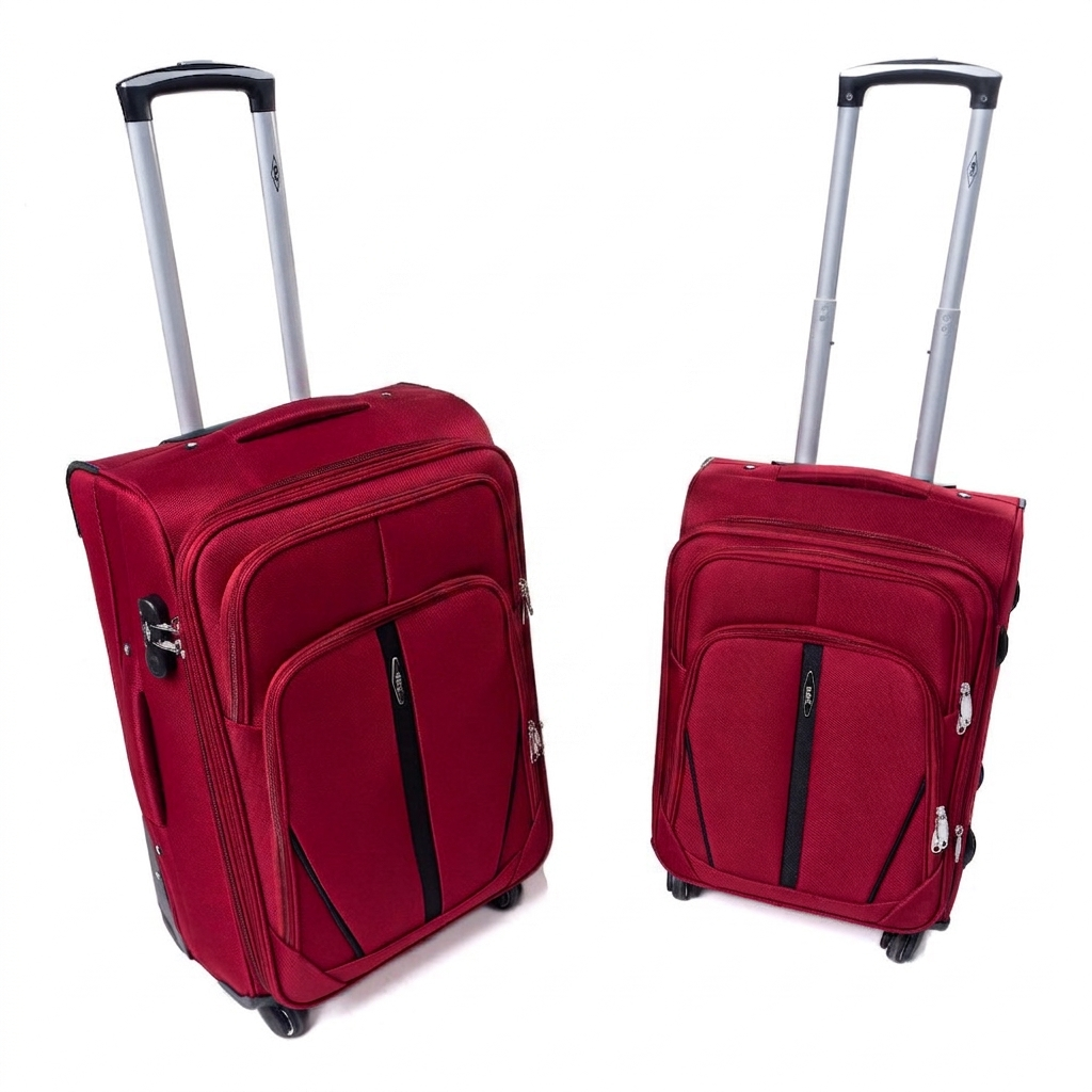 Set roșu închis de 2 trolere impermeabile "Practical" + expander - 3 mărimi
