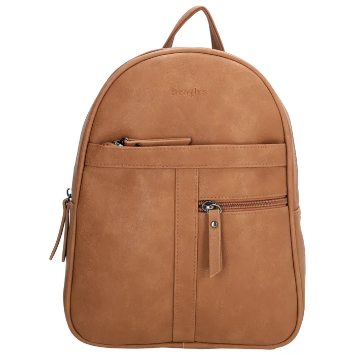 Rucsac mic elegant maro deschis "Doublezip"
