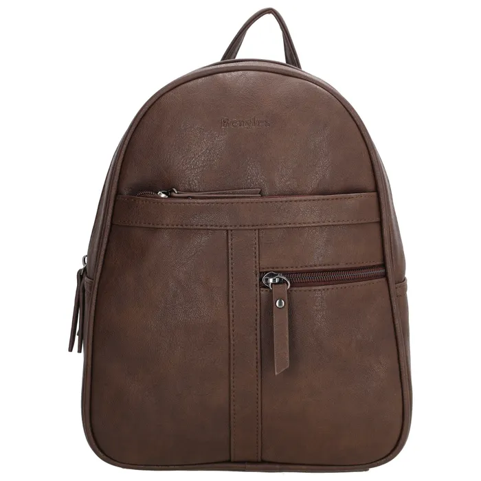 Rucsac mic elegant maro închis "Doublezip"
