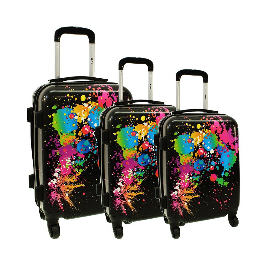 Set de 3 trolere rigide colorate "Colors" - mărimile M, L și XL