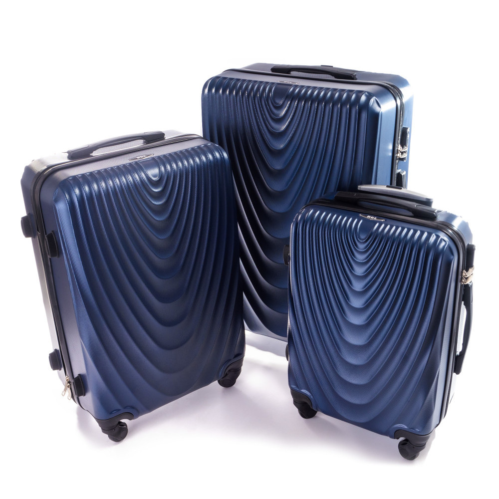 Set de 3 trolere rigide bleumarin "Motion" - mărimile M, L și XL