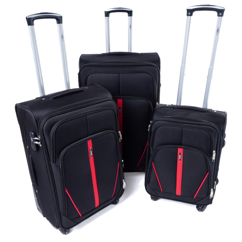 Set de 3 trolere textile impermeabile negre "Practical" + extensie - mărimile M, L și XL