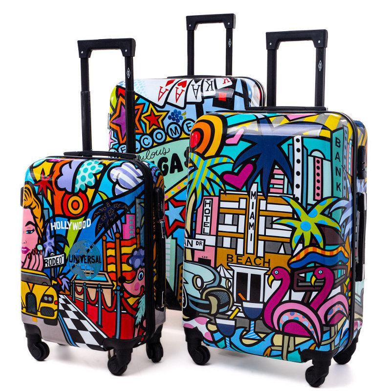 Set de 3 trolere rigide colorate "Las Vegas" - mărimile M, L și XL